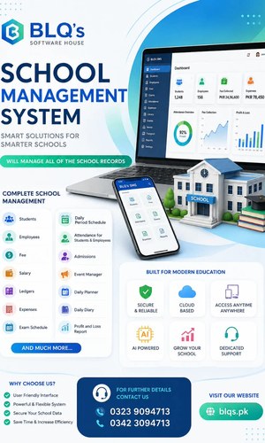 BLQ's School Management System dashboard