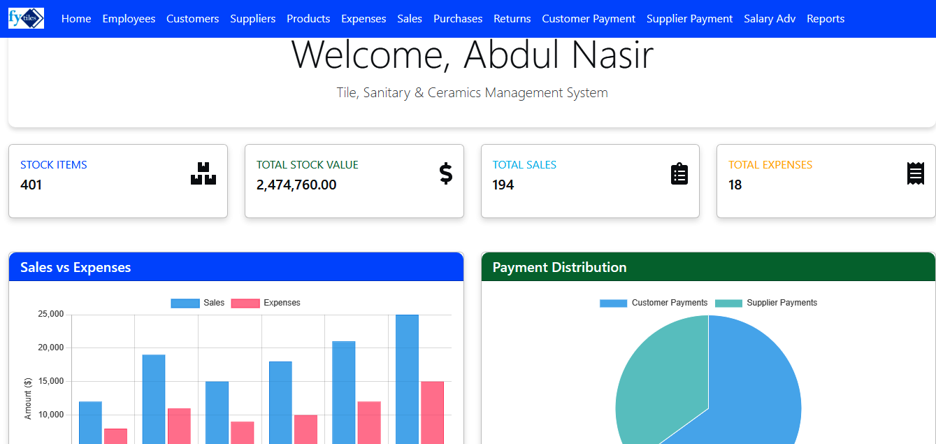 Sanitary Store Management System